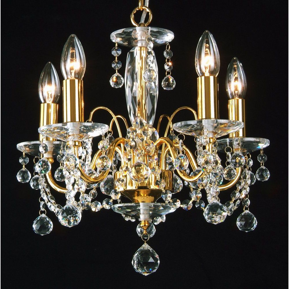 Soft Gold Crystal Chandeliers For 2019 Fantastic Lighting Figaro 400/5 Gold Plated With Crystal (View 6 of 15)
