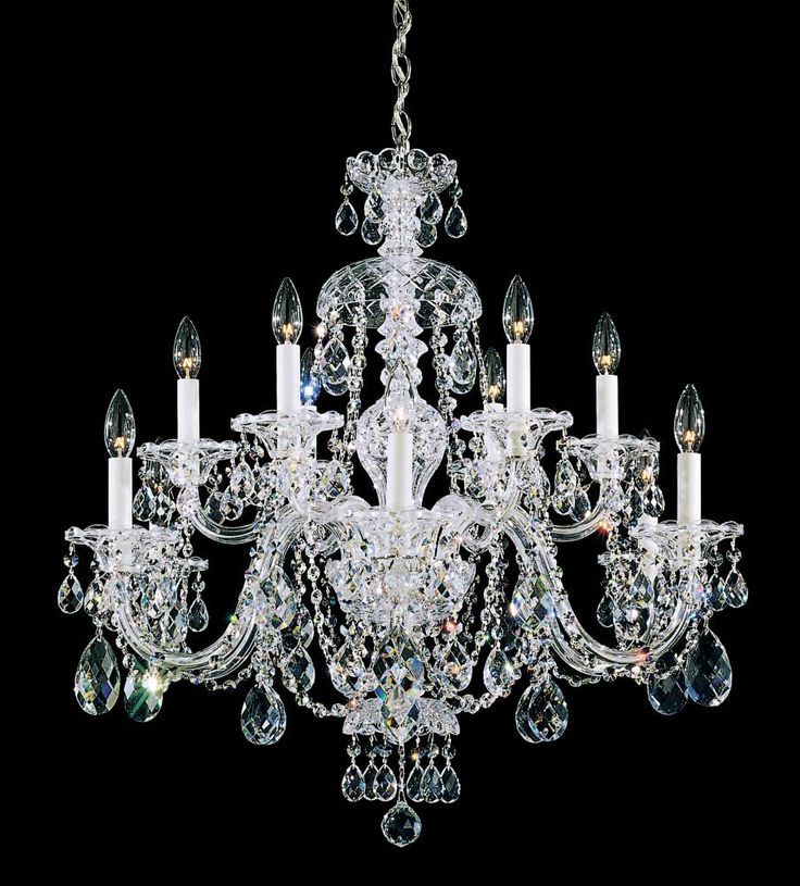 Sterling 12 Light 110V Chandelier In Silver With Clear In Best And Newest Heritage Crystal Chandeliers (View 4 of 15)