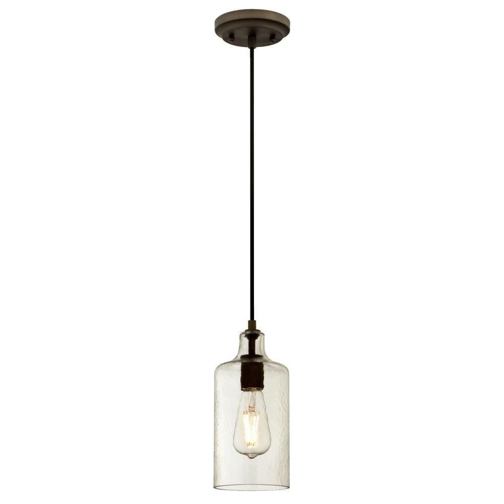 Textured Glass And Oil Rubbed Bronze Metal Pendant Lights Pertaining To Latest Westinghouse Carmen 1 Light Oil Rubbed Bronze Mini Pendant (View 1 of 15)