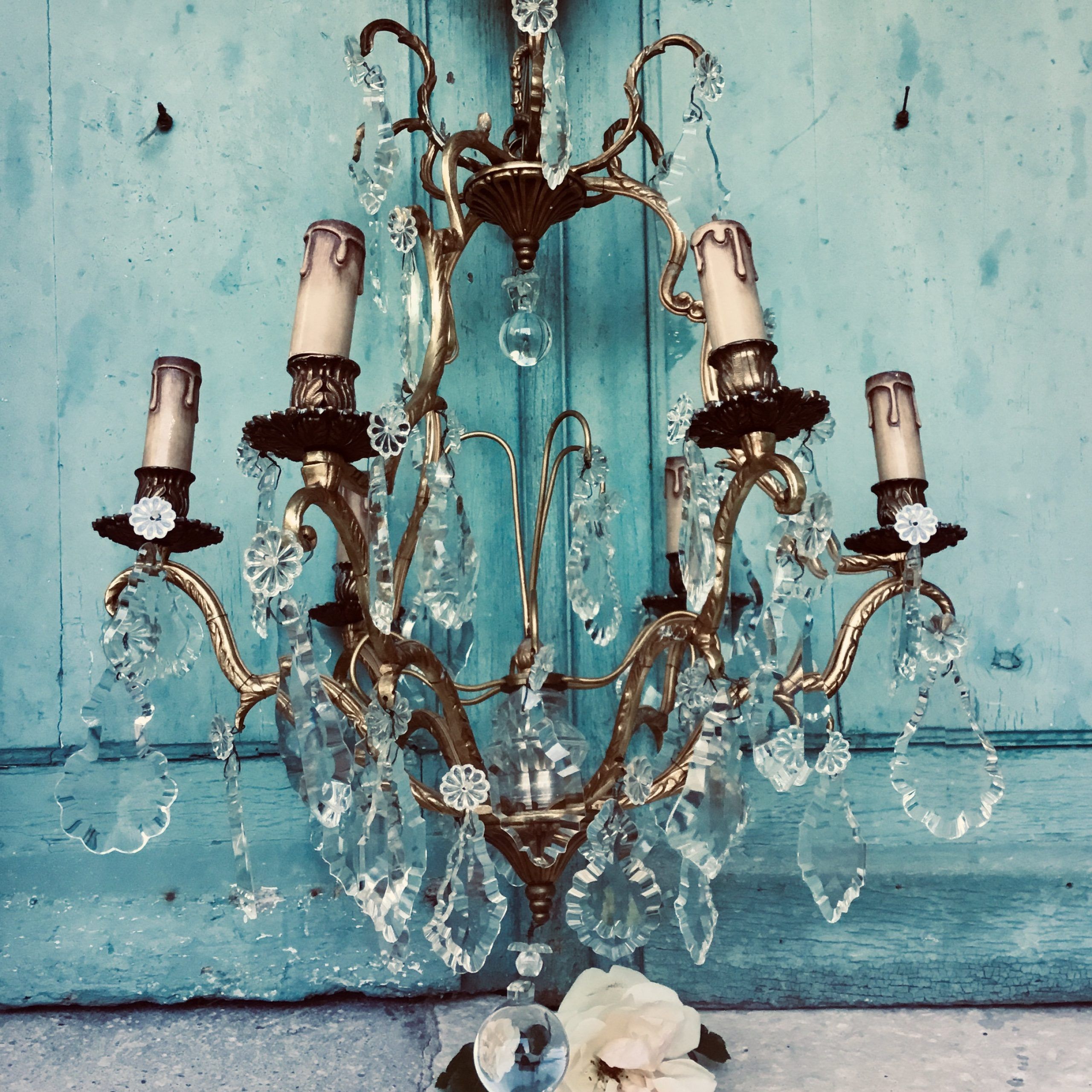 Trendy Bronze And Scavo Glass Chandeliers Pertaining To French Crystal Chandelier – Absolutely Beautiful Vintage (View 8 of 15)
