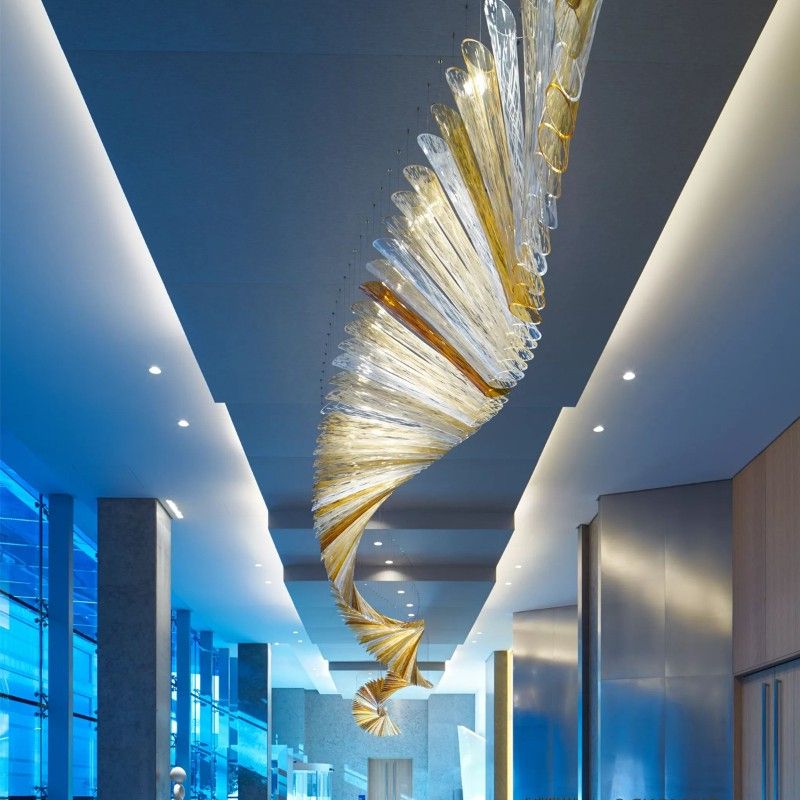 Trendy Modern Large Hotel Decorated Hand Blown Glass Chandelier Throughout Art Glass Chandeliers (View 14 of 15)