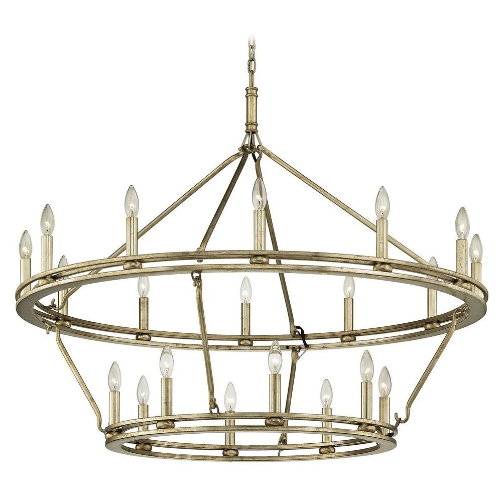 Troy Lighting Sutton Champagne Silver Leaf Chandelier Regarding Current Silver Leaf Chandeliers (View 11 of 15)