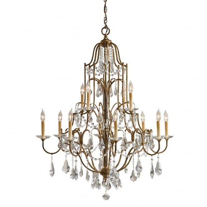 Valentina 12 Light Tiered Chandelier In Bronze With Glass Regarding Famous Roman Bronze And Crystal Chandeliers (View 6 of 15)