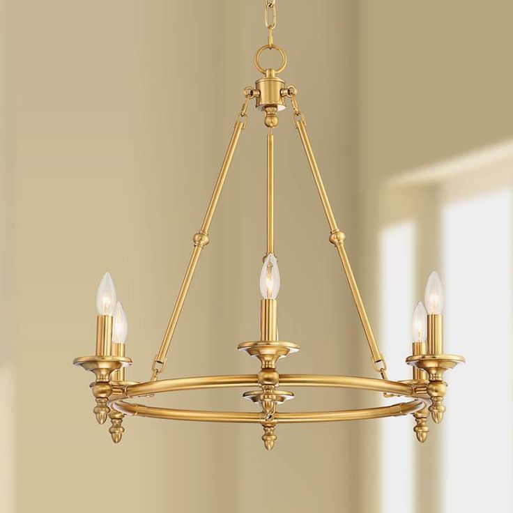 Warm Antique Brass Pendant Lights In Most Popular Stiffel Hartley 28" Wide Warm Antique Brass 6 Light Ring (View 8 of 15)