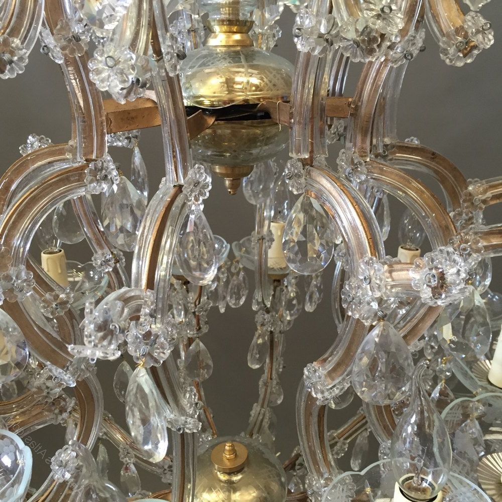 Warm Antique Gold Ring Chandeliers In Recent Antiques Atlas – Large 10 Branch 20 Bulb Crystal Chandelier (View 15 of 15)