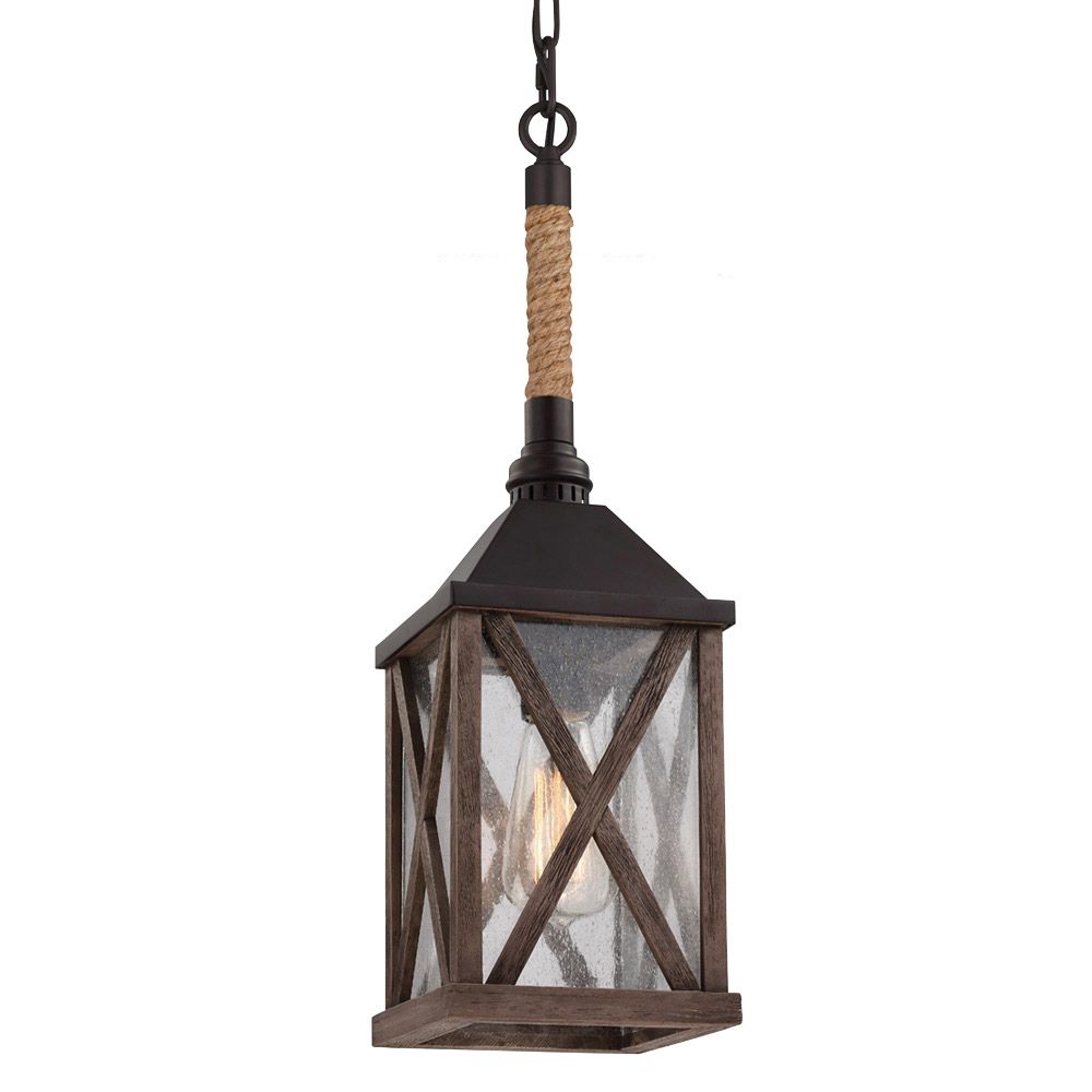 Weathered Oak And Bronze Chandeliers Within 2019 Feiss P1326dwo/orb Lumiere Pendant Dark Weathered Oak And (View 14 of 15)