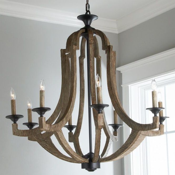 Weathered Oak And Bronze Chandeliers Within Popular Weathered Pine And Bronze Chandelier – 8 Light – Shades Of (View 11 of 15)