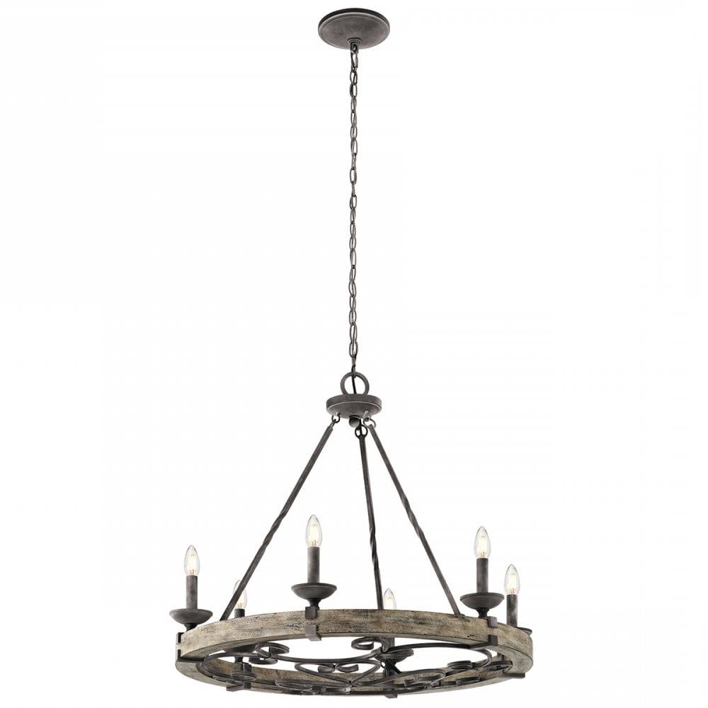 Weathered Oak Wagon Wheel Chandeliers For Preferred 6 Light Medieval Wooden Wagon Wheel Chandelier On Aged (View 15 of 15)