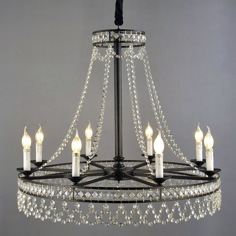 Well Known Black Wagon Wheel Ring Chandeliers In Contemporary Wagon Wheel Chandelier Crystal Chandelier  (View 12 of 15)