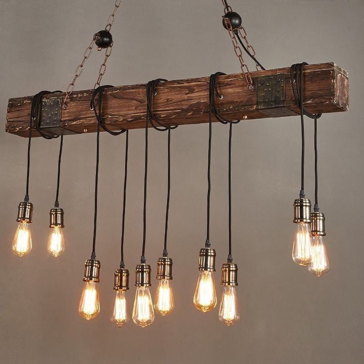 Well Known Weathered Oak Kitchen Island Light Chandeliers Inside Farmhouse Style Dark Distressed Wood Beam Large Linear (View 14 of 15)