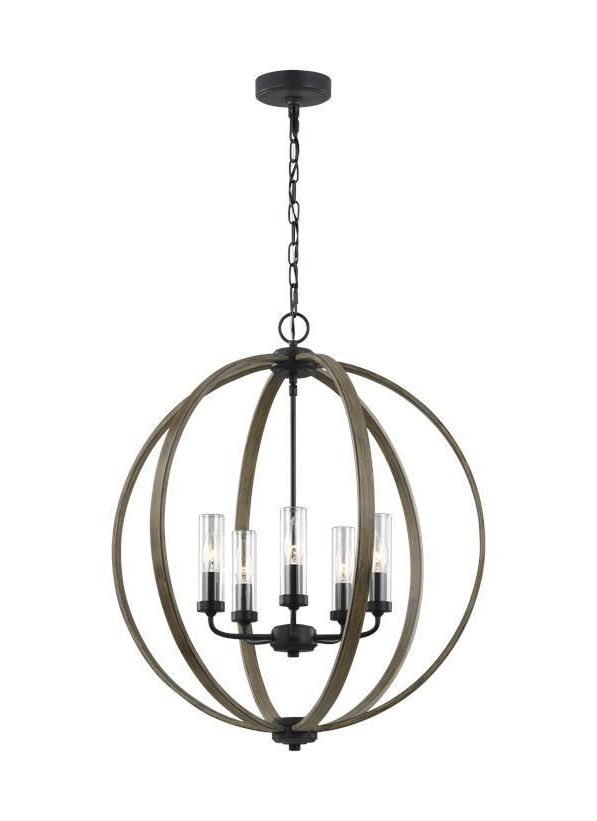 Well Known Weathered Oak Wood Chandeliers Inside 5 – Light Outdoor Chandelier – Weathered Oak Wood (View 15 of 15)