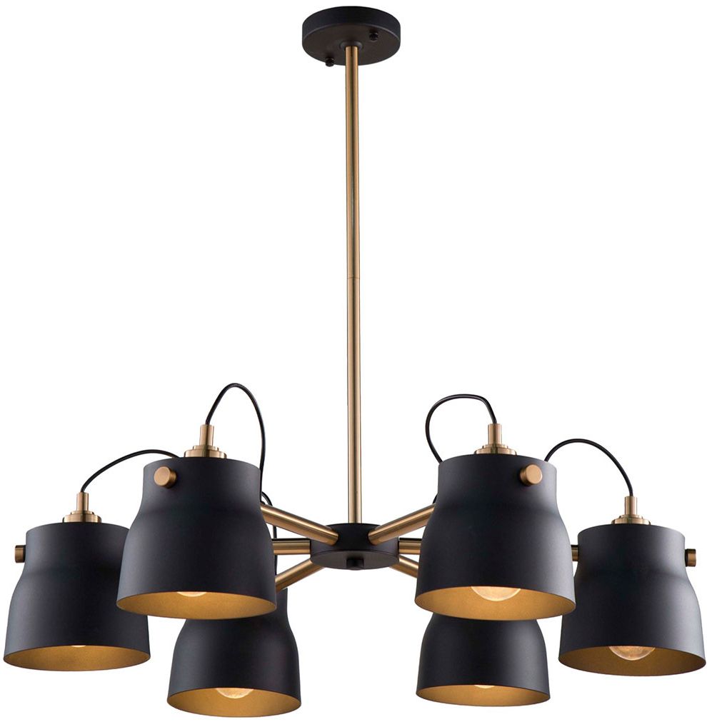 Well Liked Black Modern Chandeliers Throughout Artcraft Ac11366vb Euro Industrial Modern Matte Black (View 3 of 15)