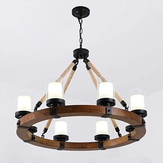 Well Liked Siljoy Wooden Ring Hemp Rope Chandelier For Kitchen Island Intended For Wood Ring Modern Wagon Wheel Chandeliers (View 1 of 15)