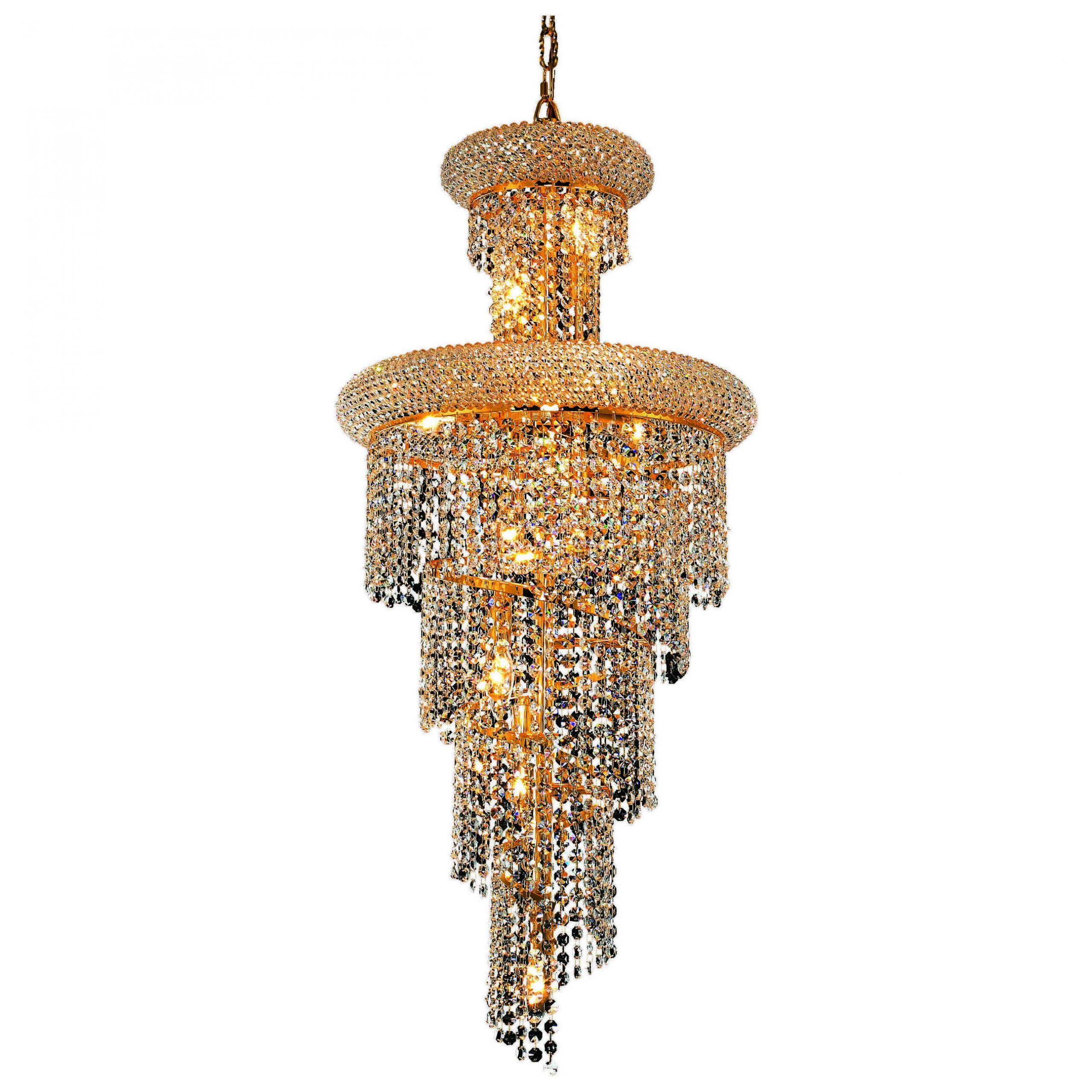 Widely Used Elegant Lighting Spiral Royal Cut Gold & Crystal Ten Light In Royal Cut Crystal Chandeliers (View 3 of 15)