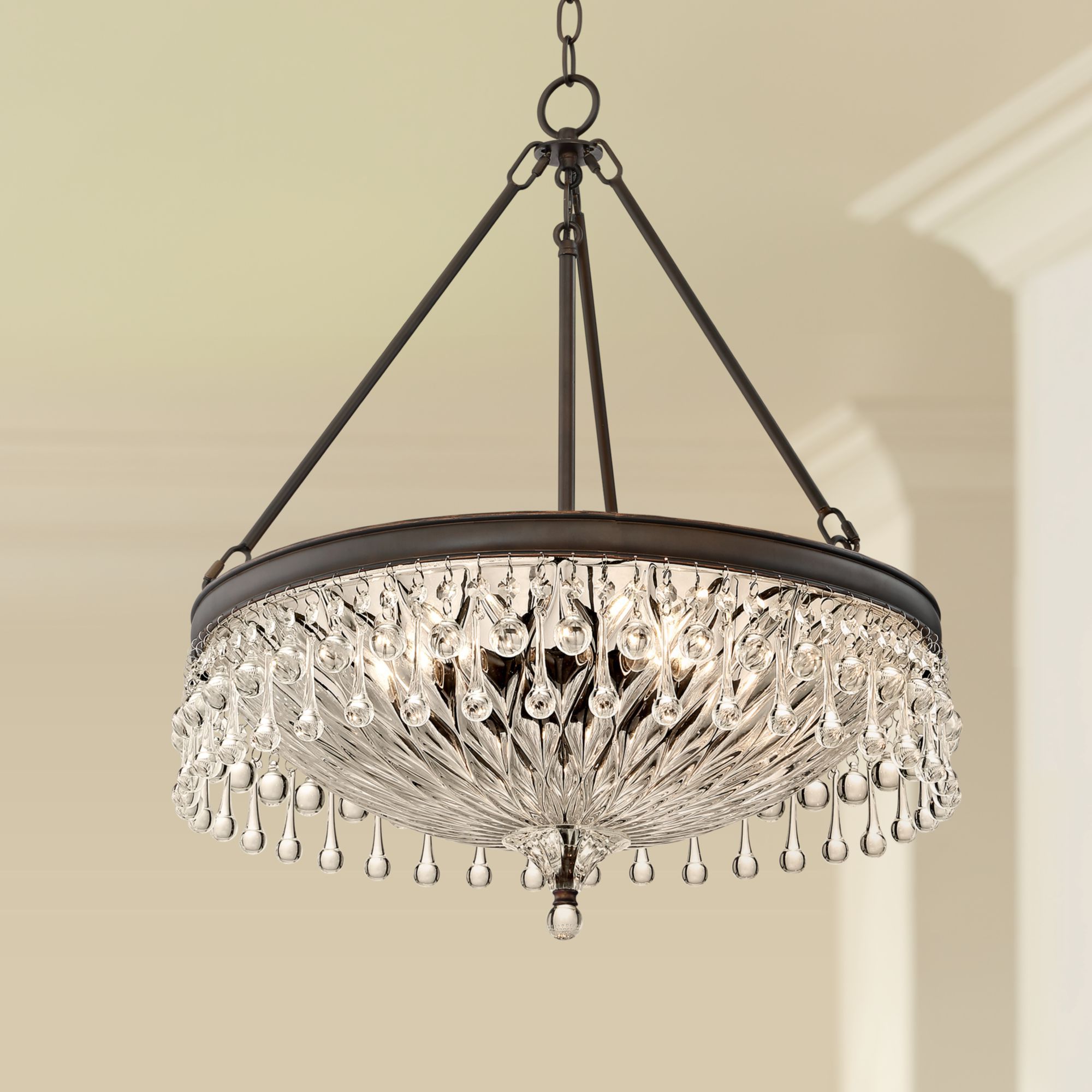 Widely Used Vienna Full Spectrum Bronze Chandelier 20 1/4" Wide Clear Regarding Bronze And Scavo Glass Chandeliers (View 2 of 15)