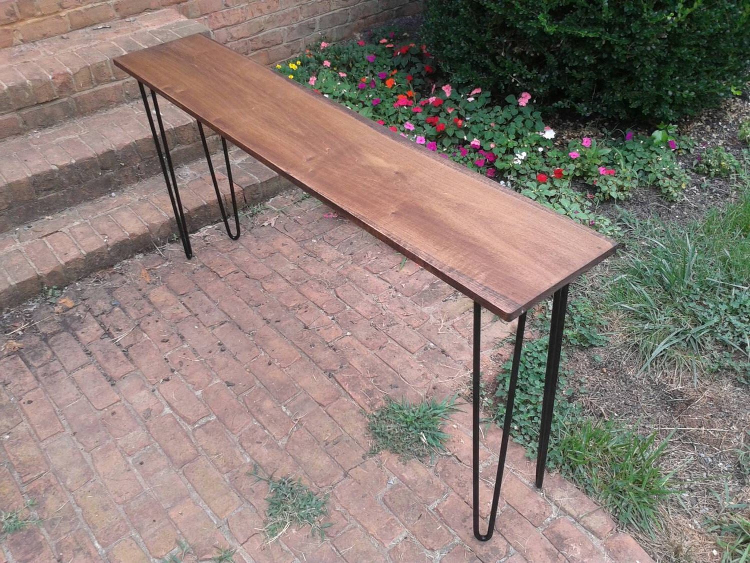 2019 Drop Leaf Tables With Hairpin Legs Throughout Beautiful Honey Brown Poplar Console Table Sofa Table With (View 14 of 15)