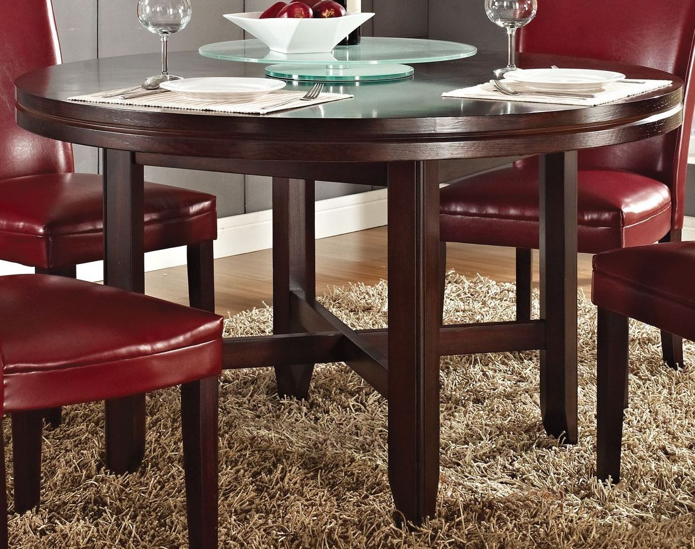 2019 Hartford Dark Oak 52" Round Dining Table From Steve Silver Throughout Dark Oak Wood Dining Tables (View 1 of 15)