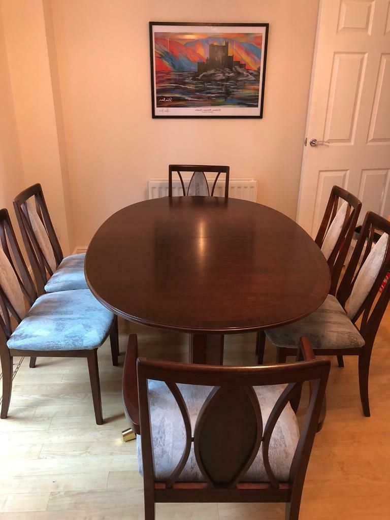 2019 Mahogany Dining Tables Within G Plan Mahogany Extending Dining Table And 6 Chairs ( (View 3 of 15)