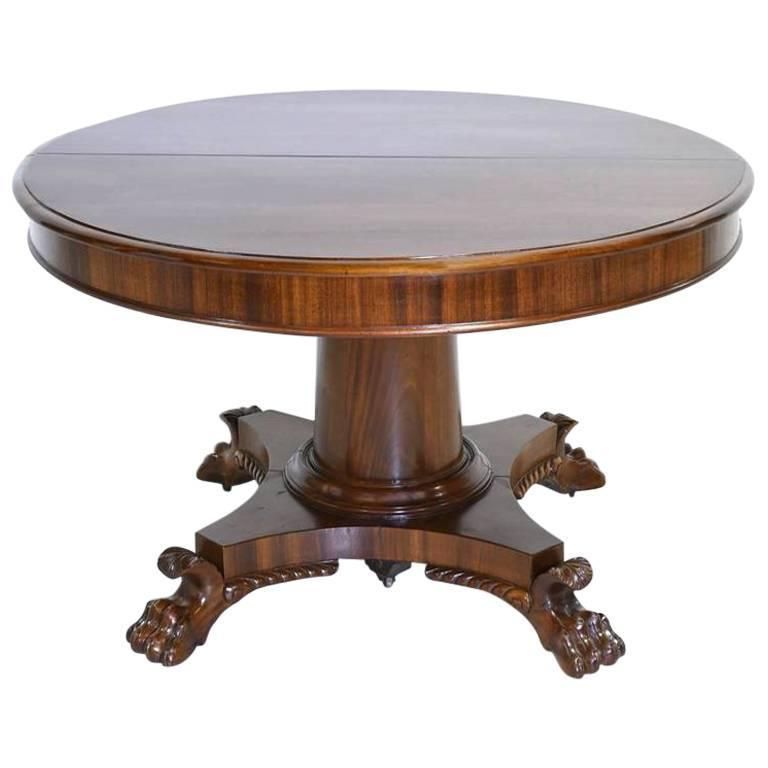 2020 Round Pedestal Dining Tables With One Leaf Inside Round Empire Center Pedestal Dining Table With Four (View 6 of 15)