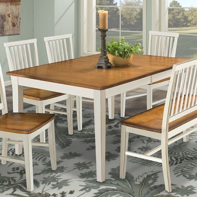 Arlington Rectangular Dining Table (white/java) Intercon Within Trendy White Rectangular Dining Tables (View 3 of 15)