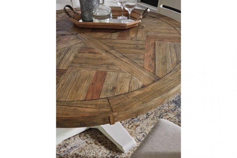 Best And Newest Light Brown Round Dining Tables In Grindleburg Light Brown Round Dining Table – 1stopbedrooms (View 9 of 15)