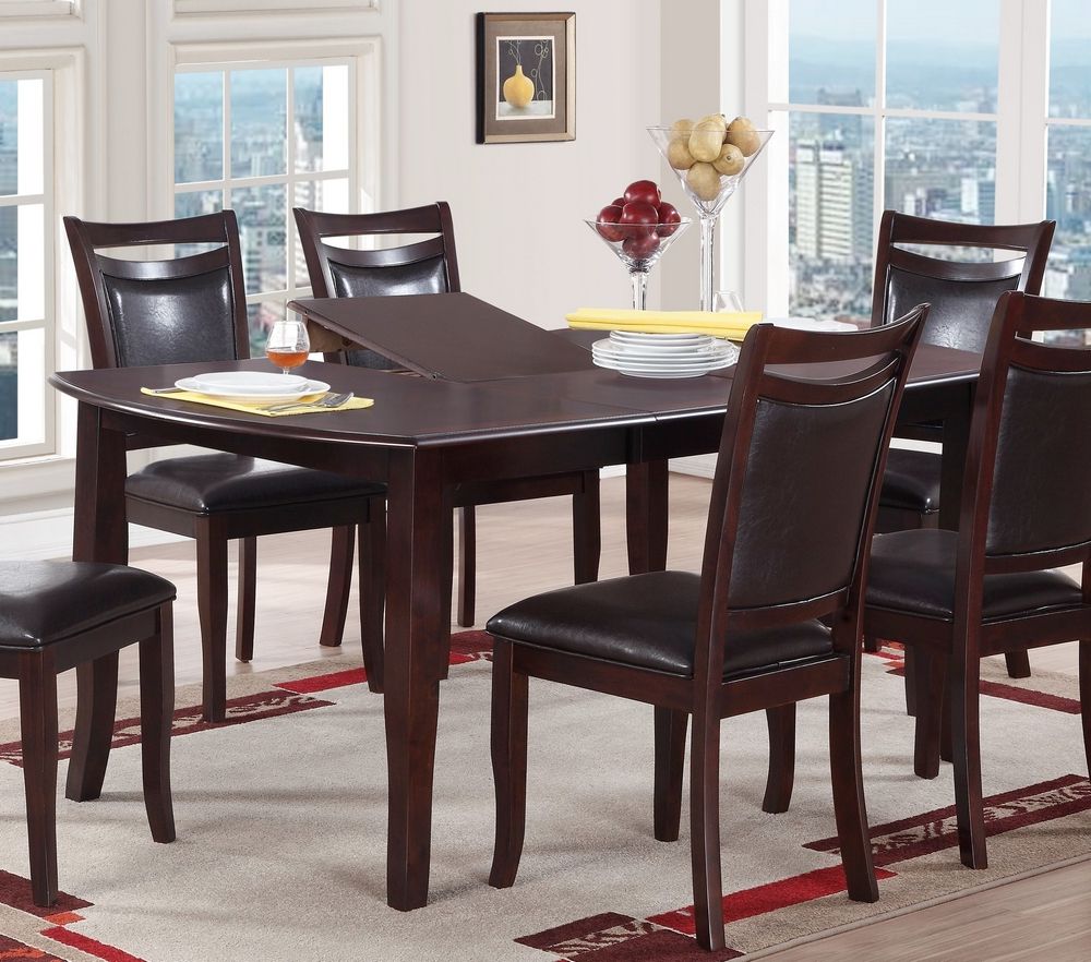 Brown Dining Tables With Removable Leaves Intended For Fashionable Stefanie Dark Brown Wood Dining Table With Butterfly Leaf (View 3 of 15)