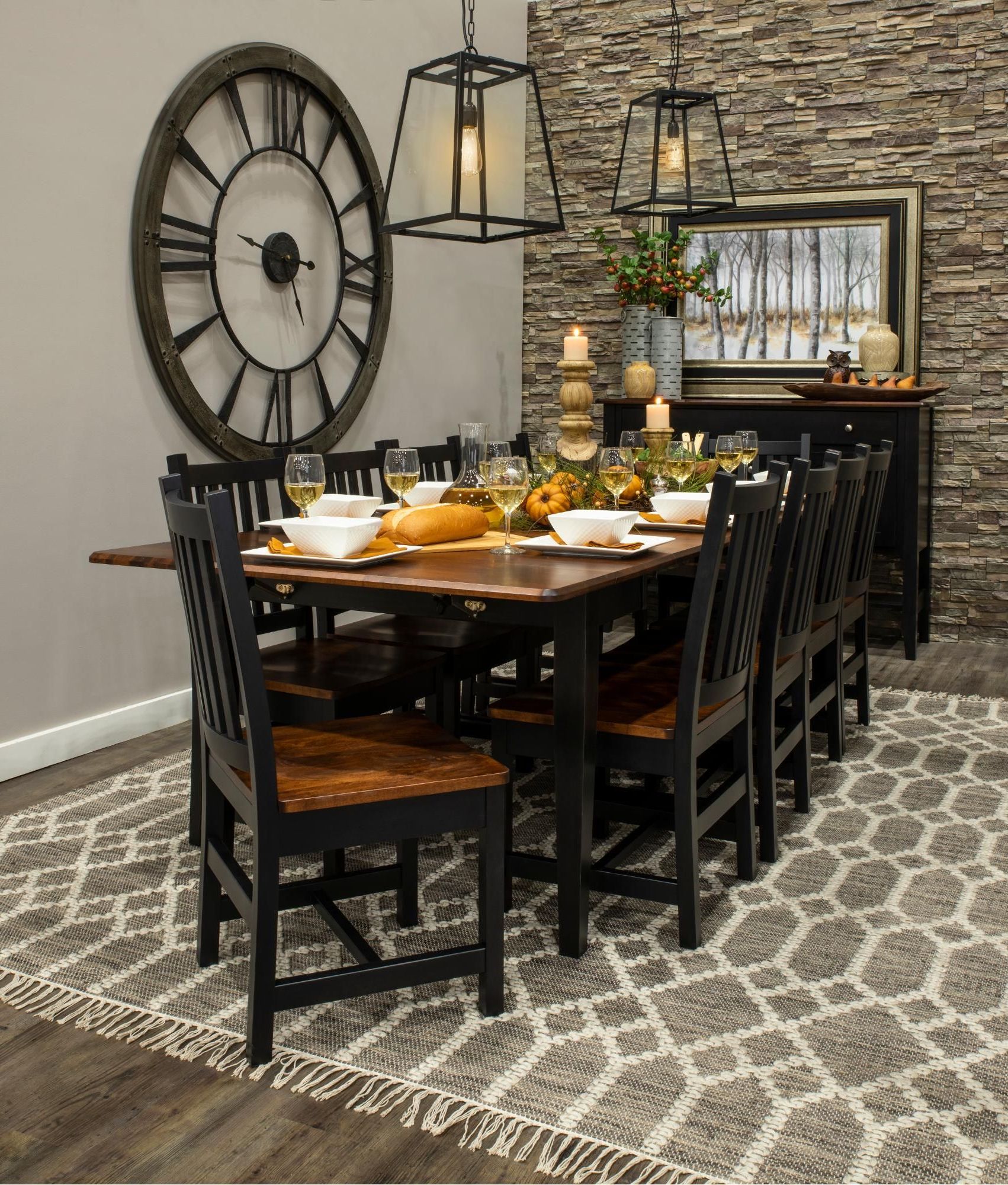 Brown Dining Tables With Removable Leaves With Regard To Most Recent Maple Two Tone 5 Leaf Dining Room Table – Saber (View 10 of 15)