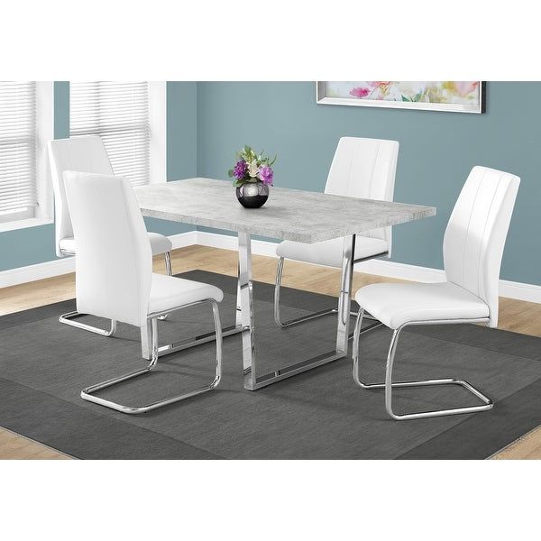 Chrome Metal Dining Tables In Recent Monarch 1119 Grey Cement Chrome Metal 36Nch X 60Nch Dining (View 4 of 15)