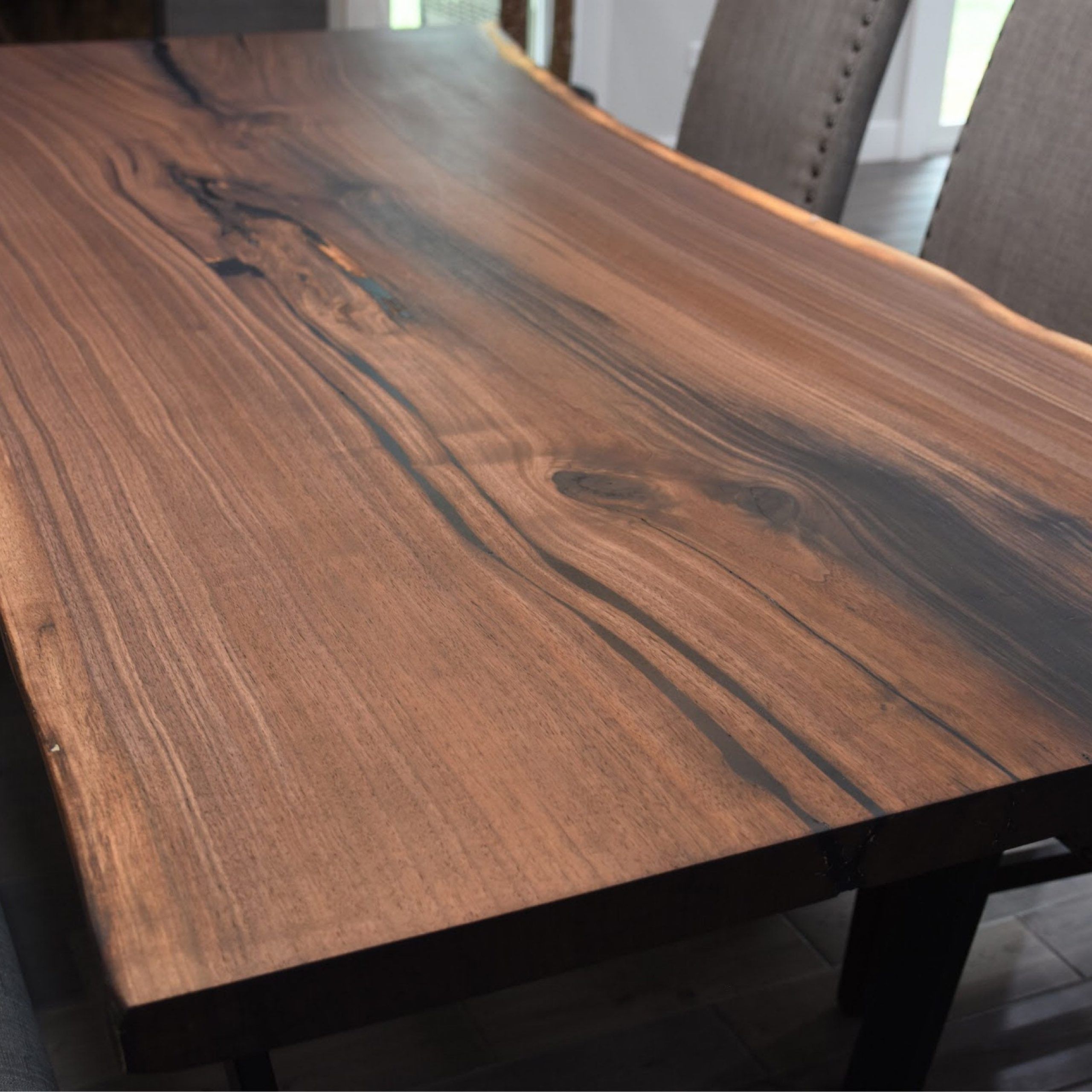 Dark Walnut And Black Dining Tables With Regard To Newest Black Walnut Live Edge Dining Table (View 3 of 15)