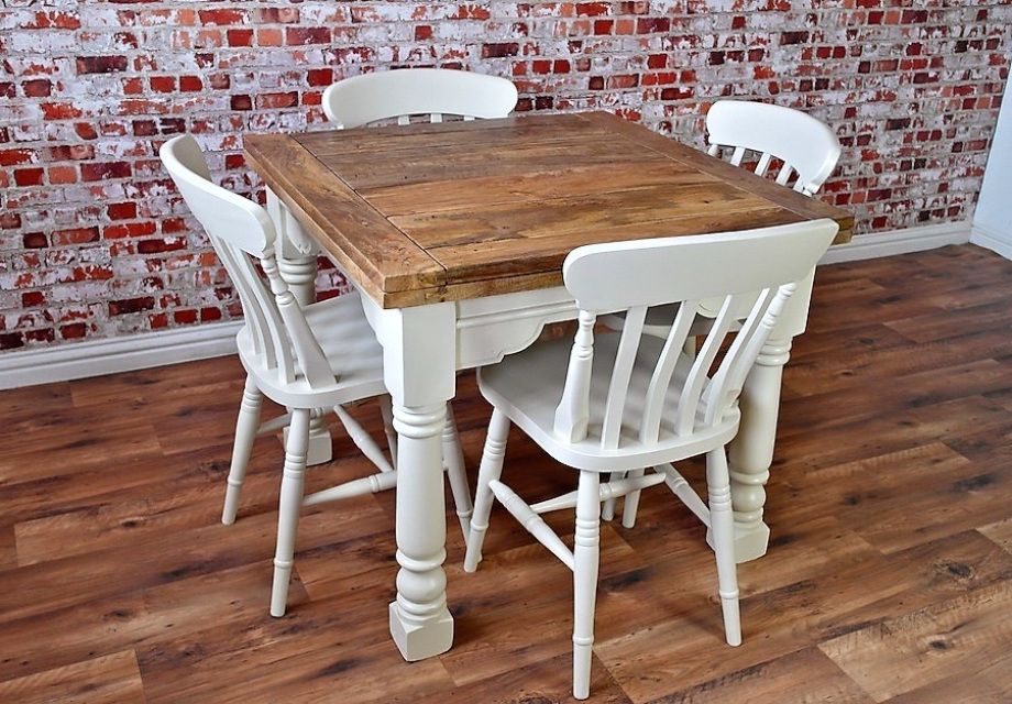 Extending Rustic Farmhouse Dining Table Set – Drop Leaf In Current Rustic Honey Dining Tables (View 8 of 15)