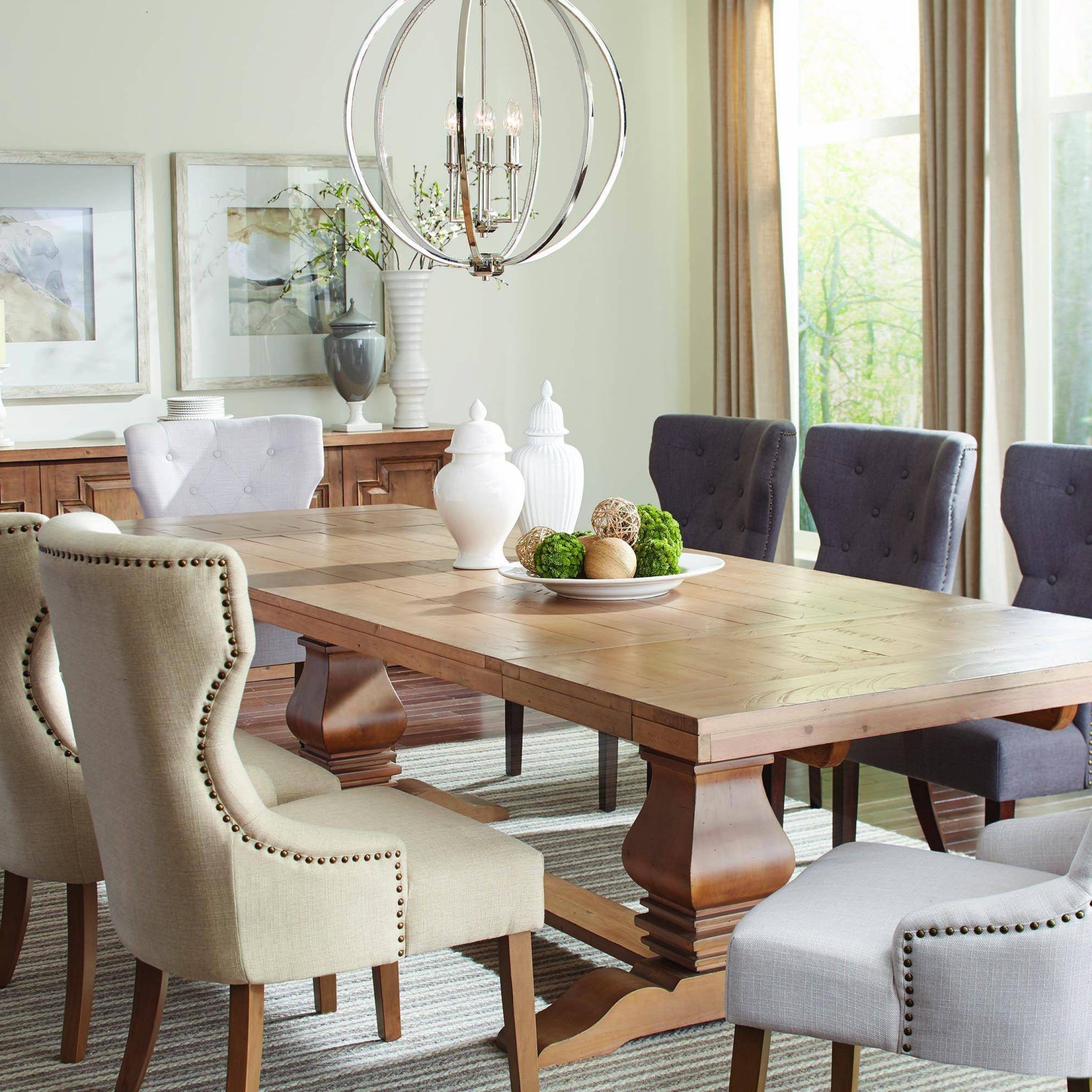 Gray Dining Tables With Most Current Transitional Gray Wood Dining Table Florencecoaster (View 4 of 15)