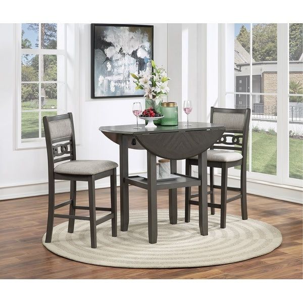 Gray Drop Leaf Tables In Well Known Gia 42" Counter Drop Leaf Table W/2 Chairs Gray – On Sale (View 13 of 15)