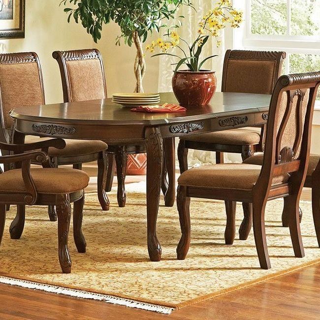 Harmony Dining Table (Dark Oak) Steve Silver Furniture With Current Dark Hazelnut Dining Tables (View 8 of 15)