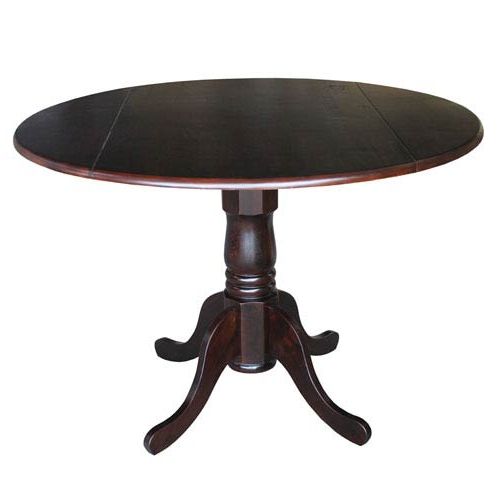 International Concepts Rich Mocha 42 Inch Round Dual Drop Within Best And Newest Round Dual Drop Leaf Pedestal Tables (View 15 of 15)