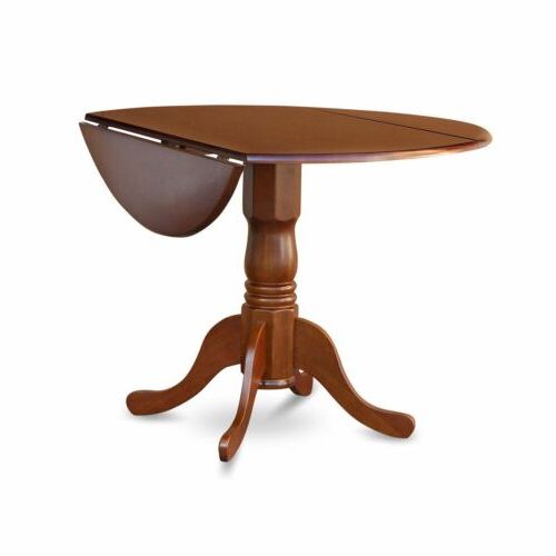 Latest Brown Dining Tables With Removable Leaves Inside Drop Leaf Dining Table Round Solid Wood Home Kitchen Small (View 13 of 15)