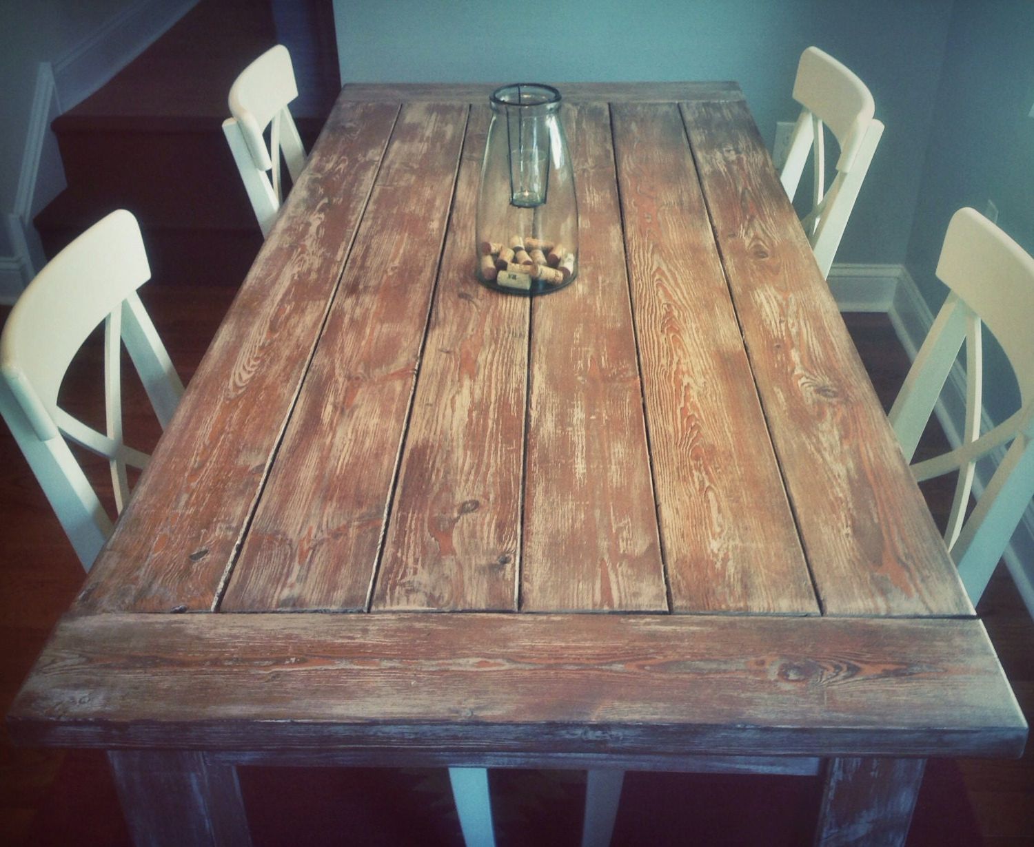 Most Current Rustic Honey Dining Tables Within Weathered Rustic Farmhouse Style Dining Table (View 11 of 15)