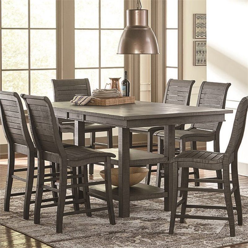 Most Popular Gray Dining Tables Throughout Progressive Willow Counter Height Dining Table In (View 7 of 15)