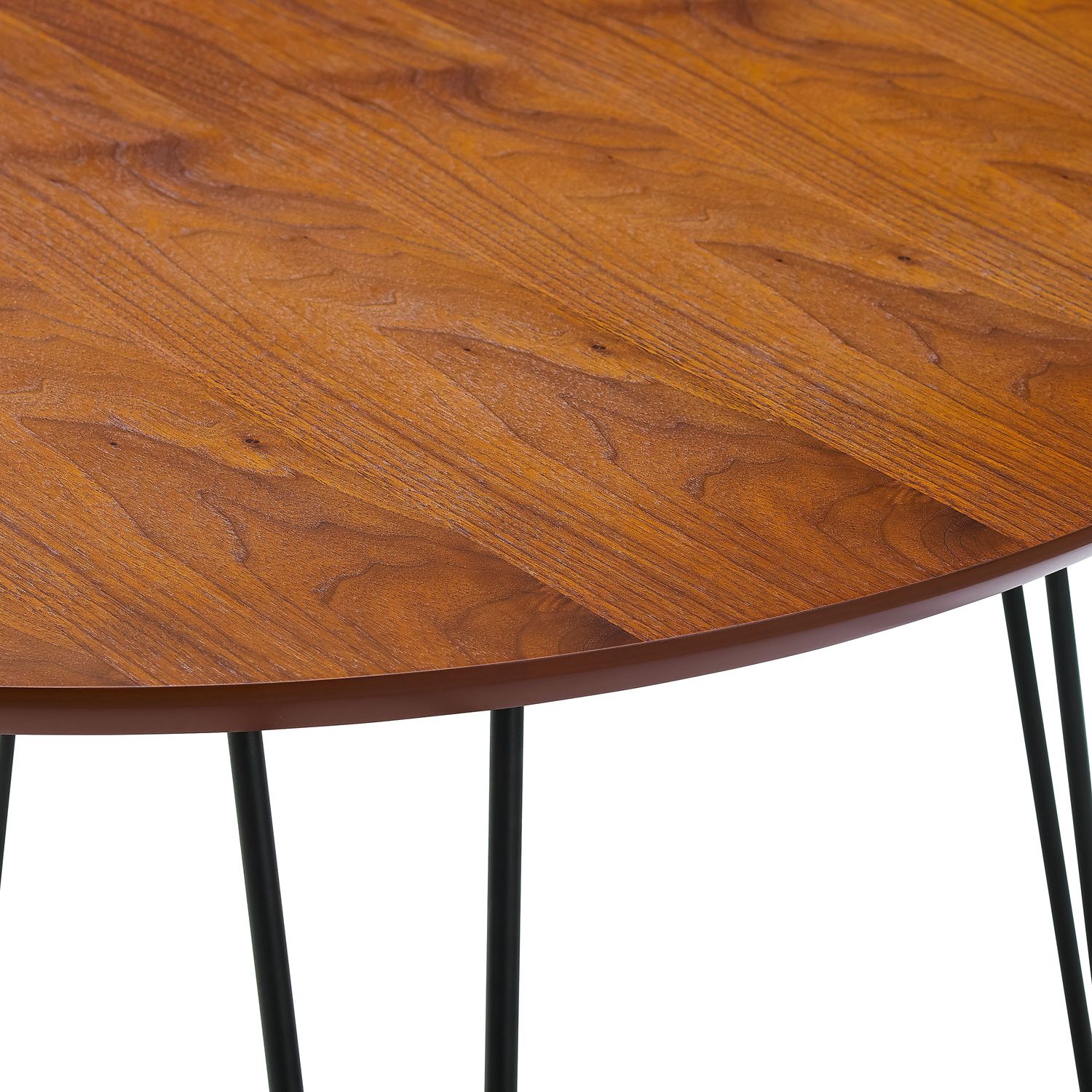 Most Popular Round Hairpin Leg Dining Tables Throughout Mid Century Modern Round Walnut Hairpin 46" Dining Table (View 15 of 15)