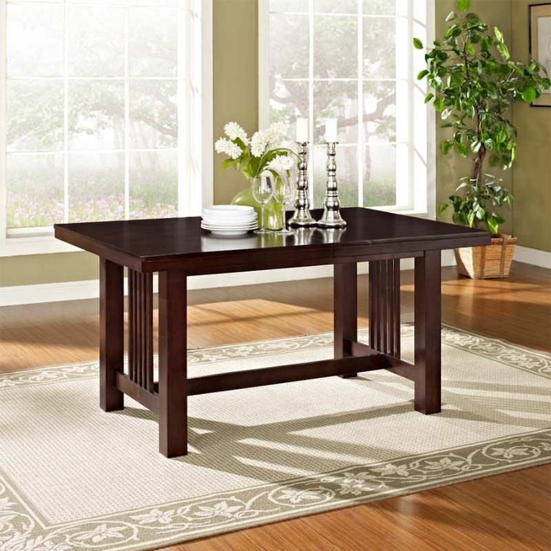 Most Recent Walker Edison Dining Table With Removable Center Leaf With Brown Dining Tables With Removable Leaves (View 4 of 15)