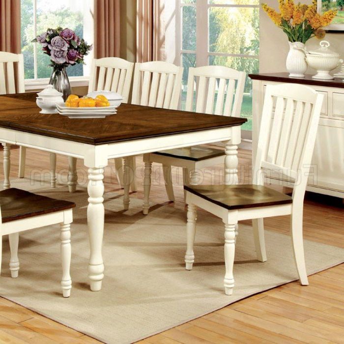 Newest Dark Hazelnut Dining Tables With Harrisburg Cm3216T Dining Table In White & Dark Oak W/Options (View 12 of 15)