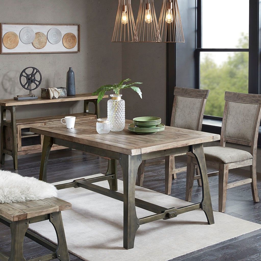 Oliver Extension Dining Table Rustic Grey Traditional Ink Inside Favorite Gray Dining Tables (View 3 of 15)