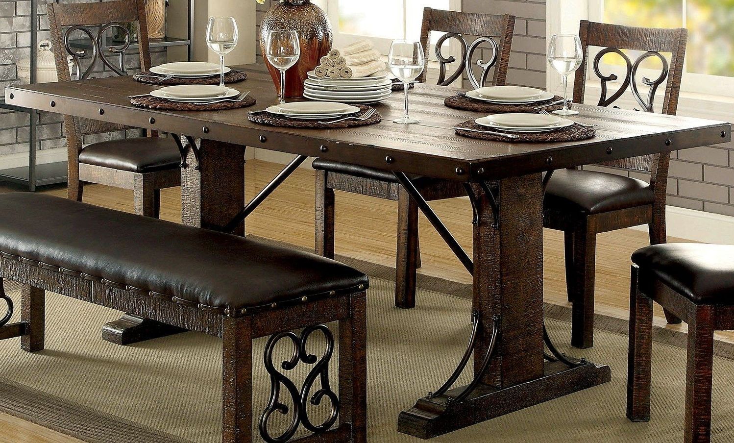 Paulina Rustic Walnut Rectangular Dining Table From In Newest Walnut And White Dining Tables (View 14 of 15)