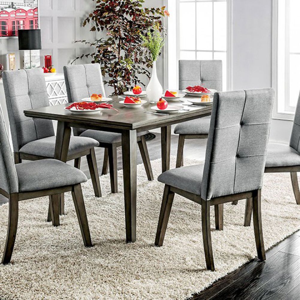 Preferred Gray Dining Tables Throughout Abelone Rectangular Gray Dining Table – Walmart (View 6 of 15)