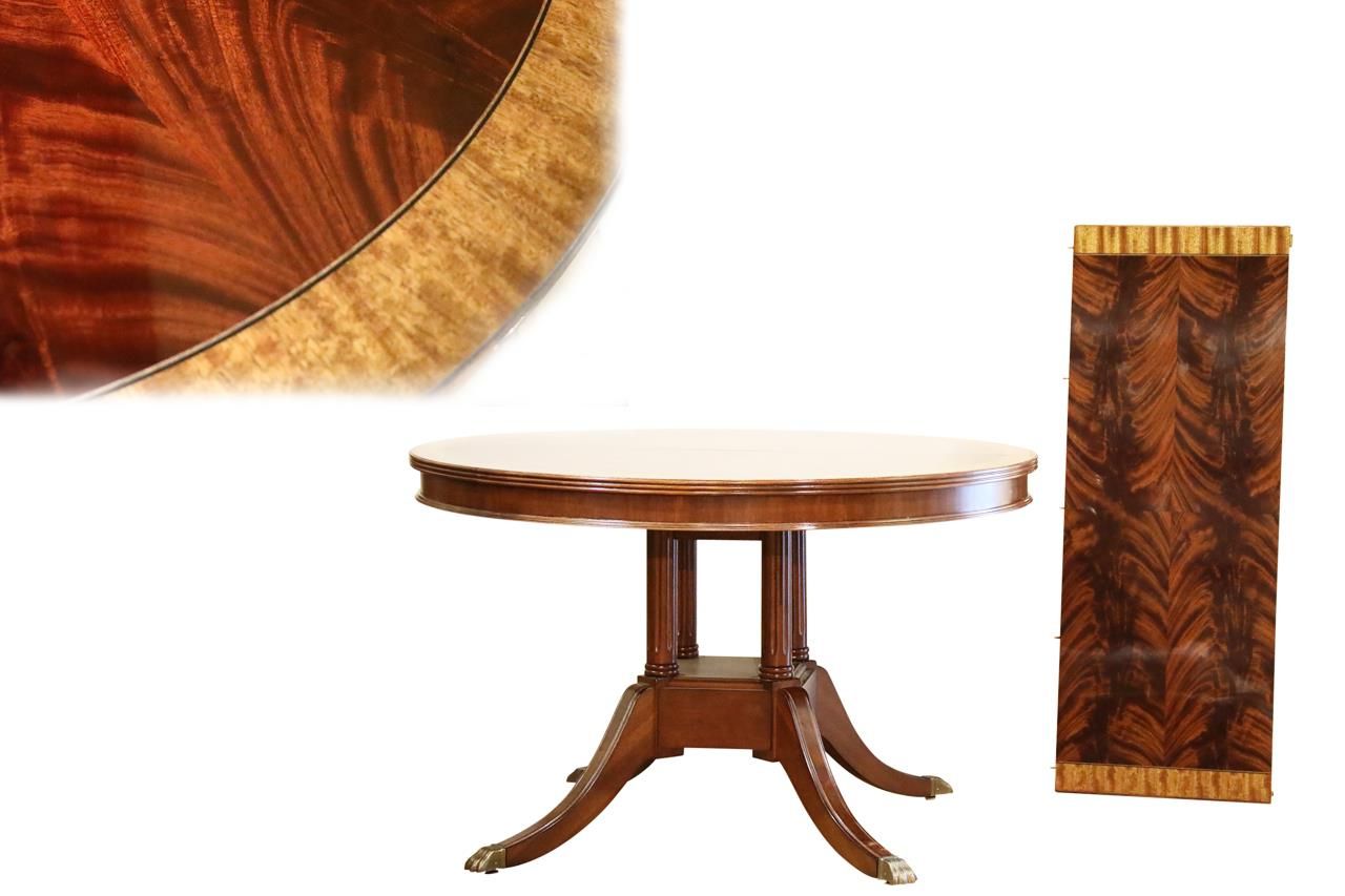 Preferred Small 48 Inch Round Mahogany Pedestal Dining Table With Leaf With Vintage Brown 48 Inch Round Dining Tables (View 15 of 15)