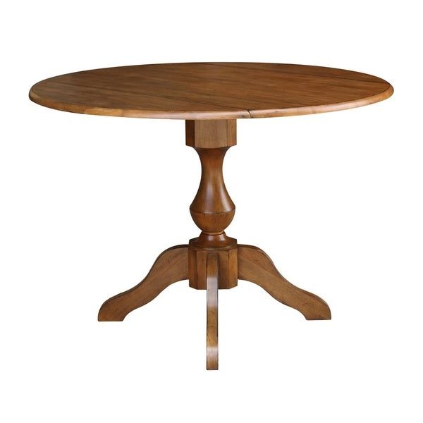 Round Dual Drop Leaf Pedestal Tables Within Most Up To Date Shop 42" Round Dual Drop Leaf Pedestal Table – Pecan (View 14 of 15)