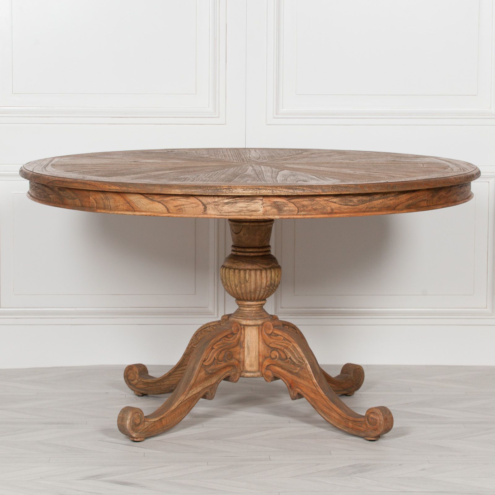 Rustic Honey Dining Tables Inside Most Recently Released Alisanne Rustic Wooden Round Dining Table Furniture – La (View 12 of 15)