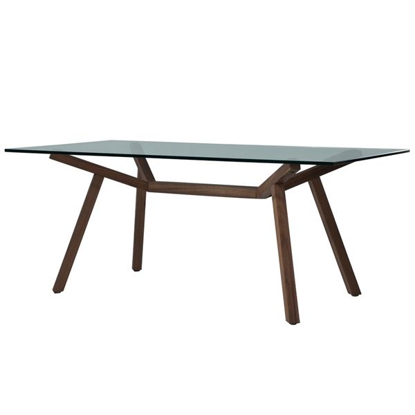 Sean Dix Forte Rectangular Dining Table (Glass Top) Within 2019 Natural Rectangle Dining Tables (View 13 of 15)