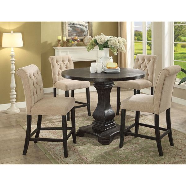 Shop Furniture Of America Reagan Transitional Antique For Fashionable Vintage Brown 48 Inch Round Dining Tables (View 2 of 15)