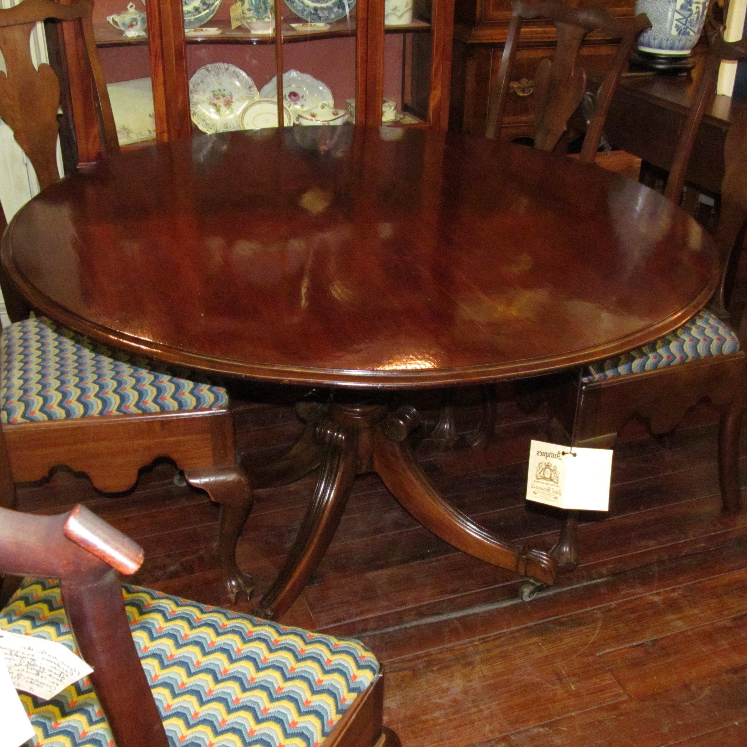 Solid Mahogany Regency Style Round Tilt Top Pedestal With Regard To Famous Mahogany Dining Tables (View 10 of 15)