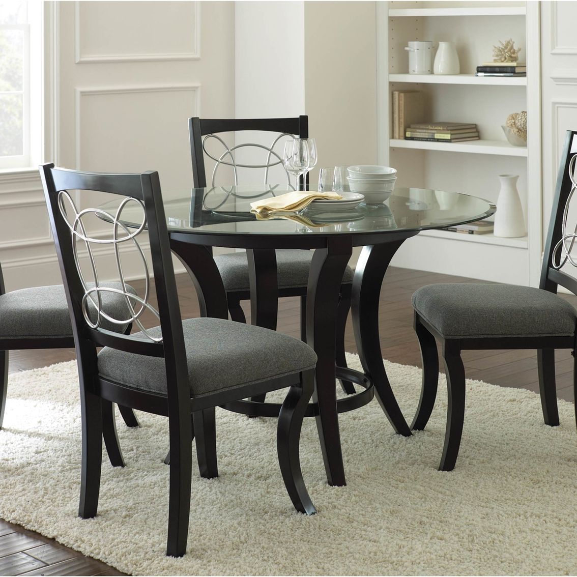 Steve Silver Cayman Tempered Glass Dining Table With Faux With Most Up To Date Silver Dining Tables (View 10 of 15)